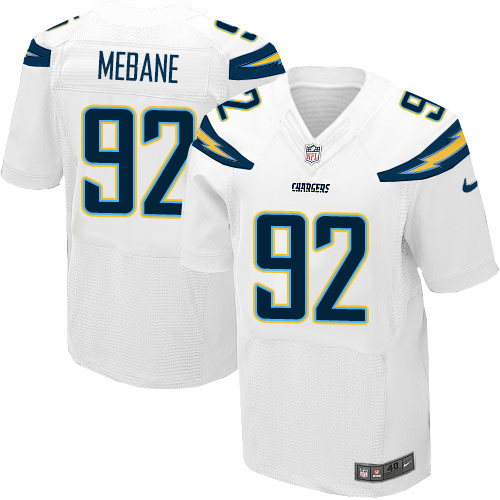 Men's Elite Brandon Mebane Nike Jersey White Road - #92 NFL Los Angeles Chargers